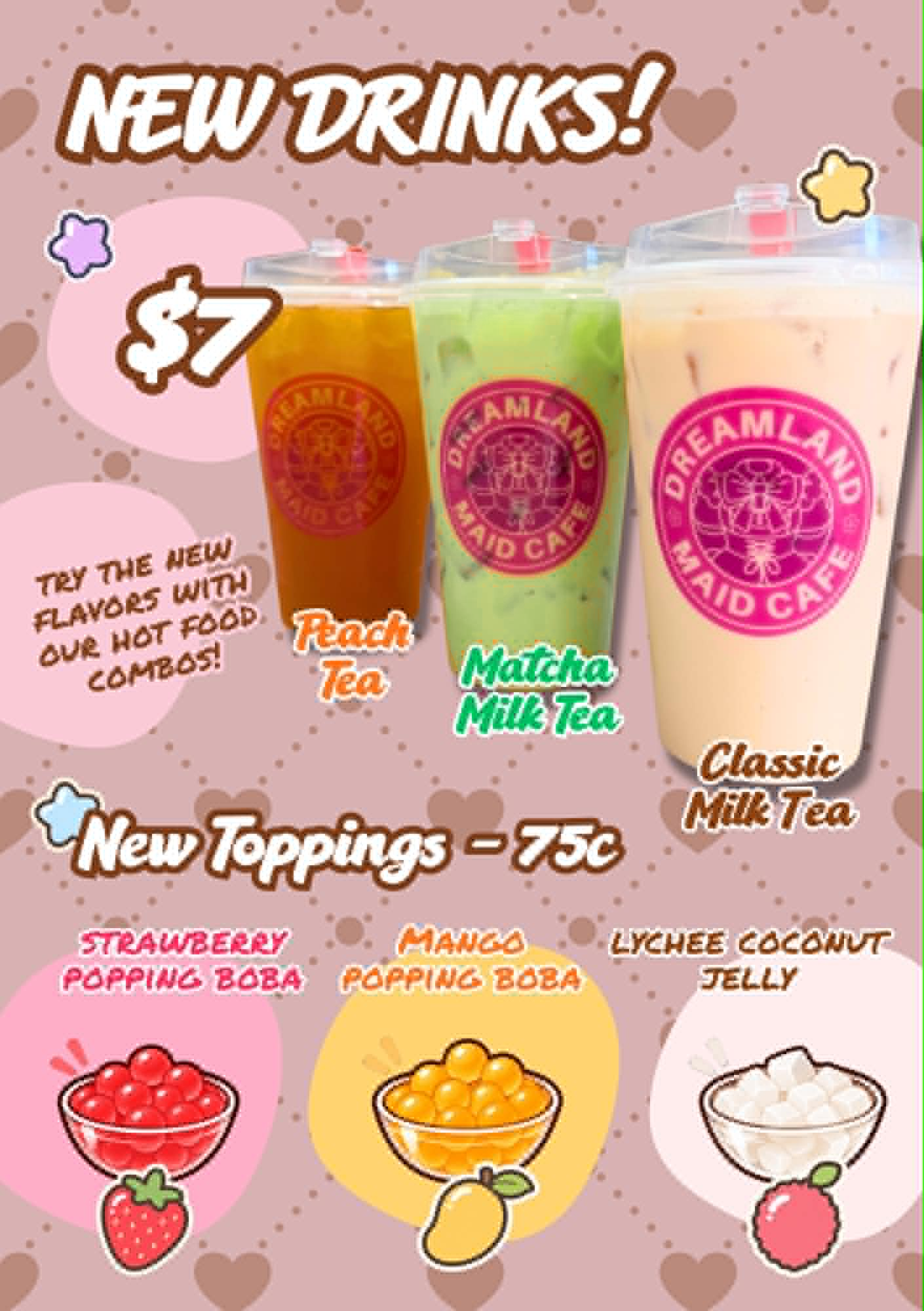 Dreamland new drinks poster